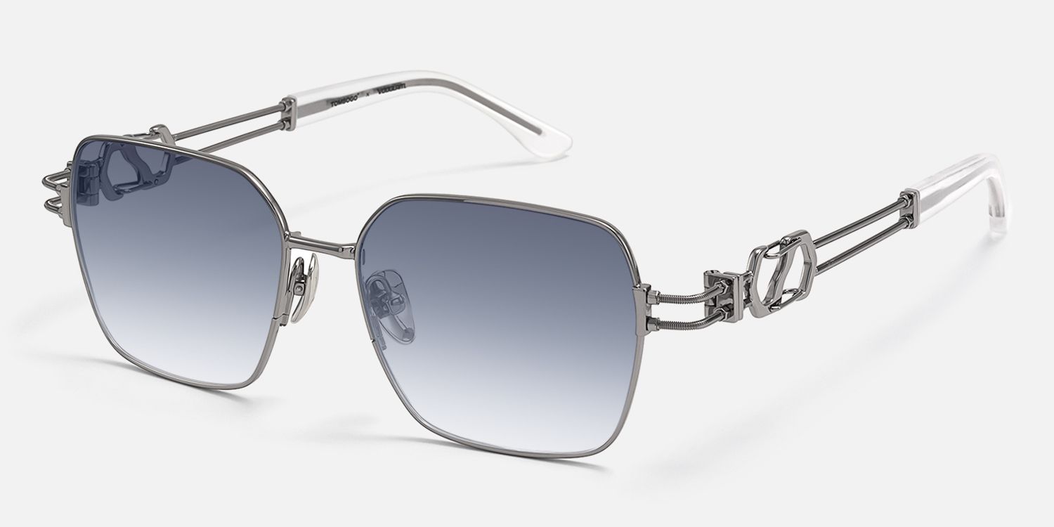 The Architect - Gunmetal Gradient Gray Sunglasses | Vooglam Front View