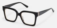 Ibrahim - Square Black Eyeglasses | Vooglam Front View