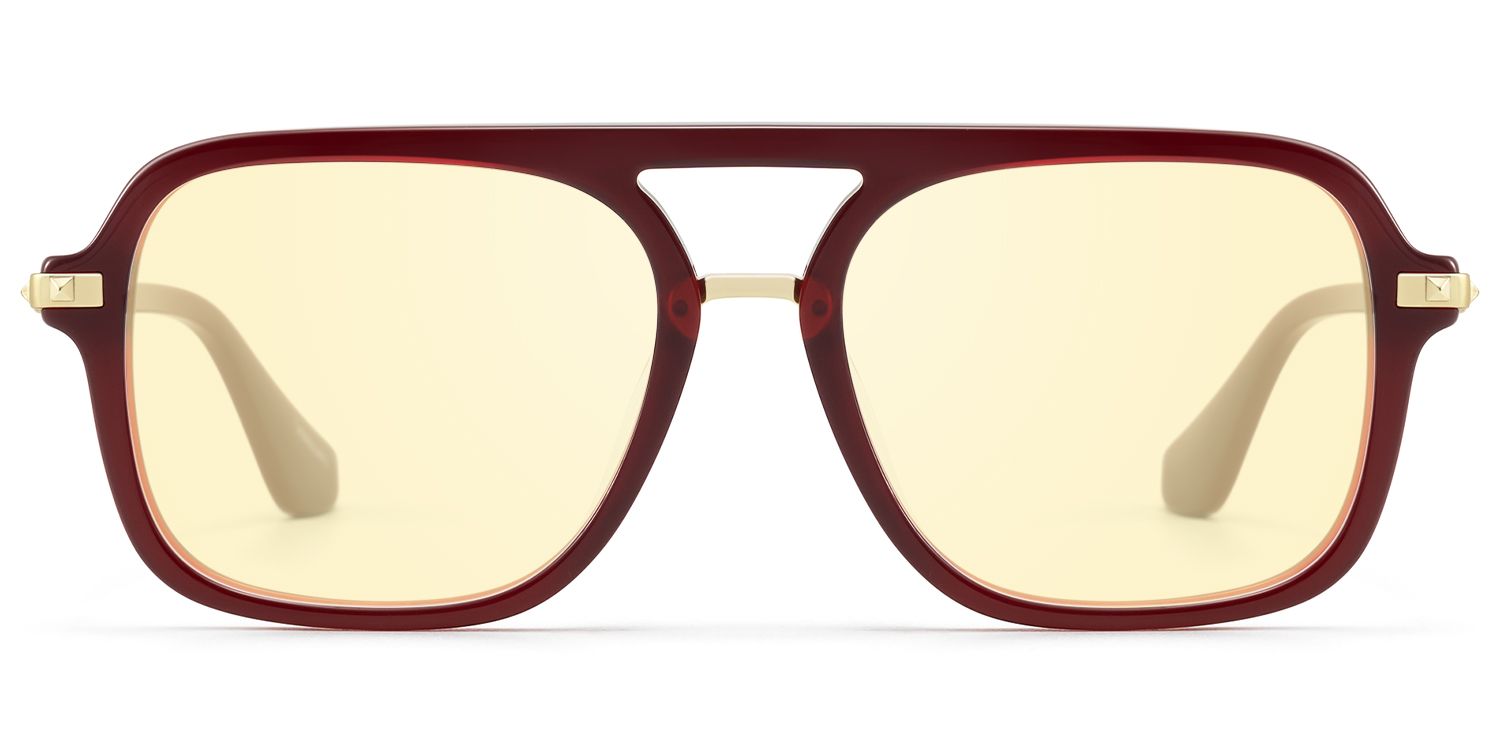 Marfa - Yellow Tint Red Aviator Sunglasses | Vooglam Product Details 1