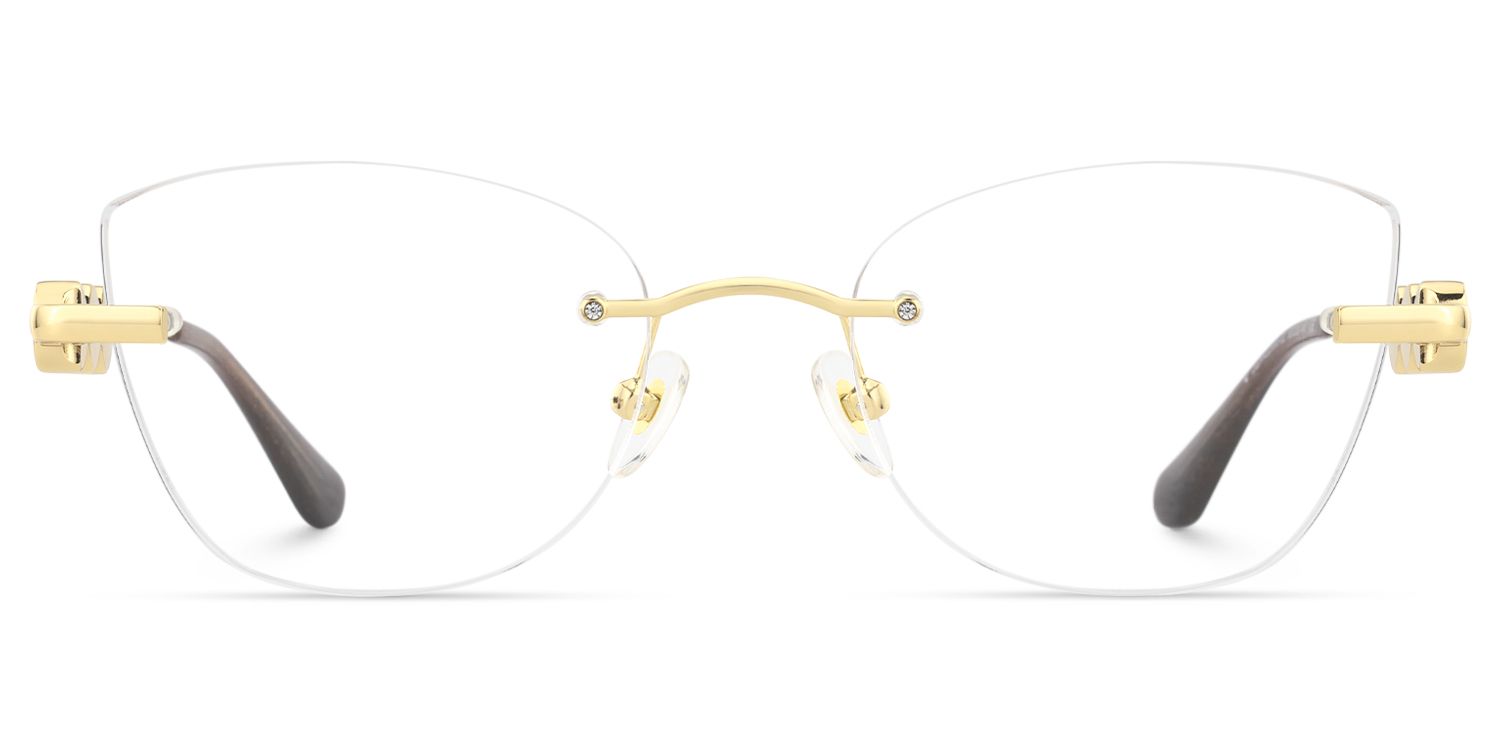 Muse - Cat Eye Brown Eyeglasses by Vooglam - Angle View