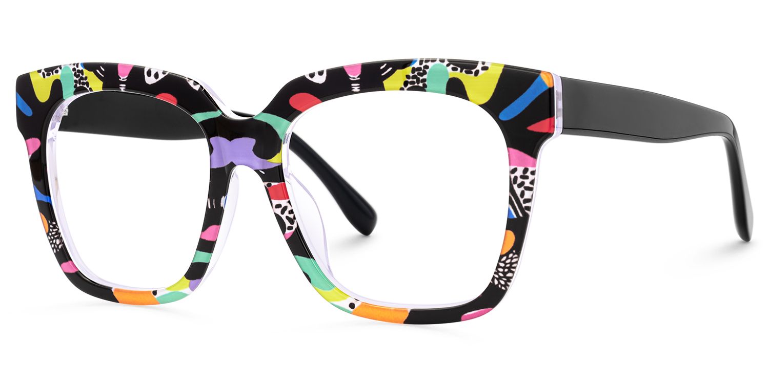 Martha - Square Pattern Eyeglasses | Vooglam Front View