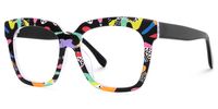 Martha - Square Pattern Eyeglasses | Vooglam Front View