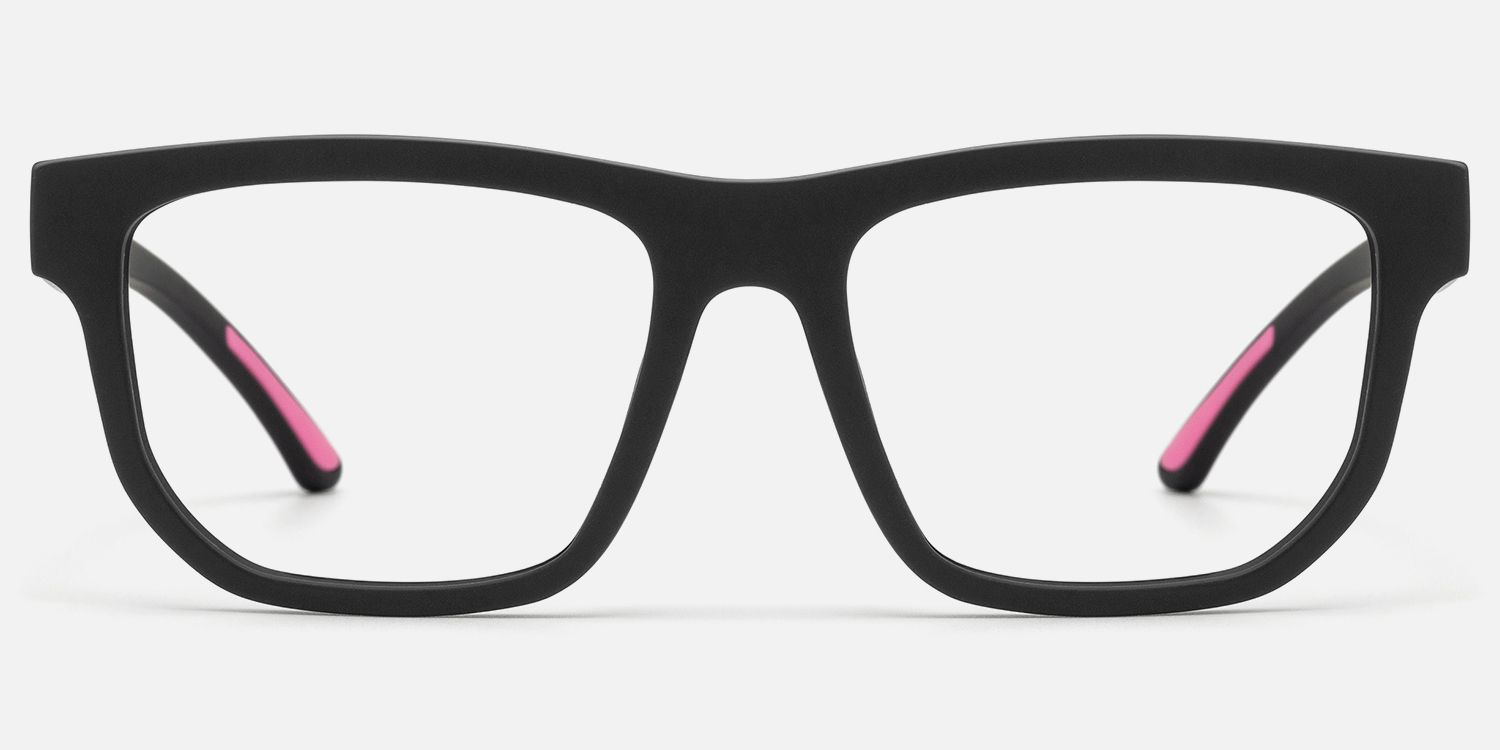 Nocturnal - Geometric Black Eyeglasses | Vooglam Angle View