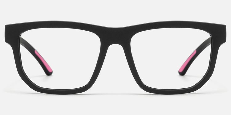 Nocturnal-Matte Black Splatter Print Square Glasses by Vooglam