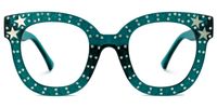 Candice - Square Green Eyeglasses | Vooglam Angle View