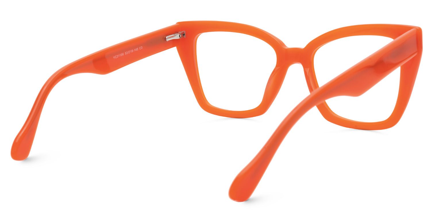 Efrem - Cat Eye Orange Eyeglasses | Vooglam Side View