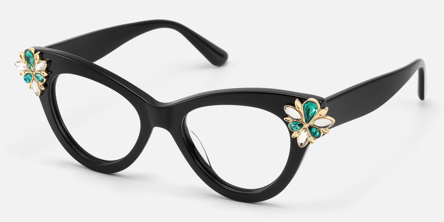 Farai - Cat Eye Black Eyeglasses | Vooglam Front View