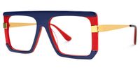 Damiano - Aviator Blue/Red Two-tone Eyeglasses | Vooglam Front View