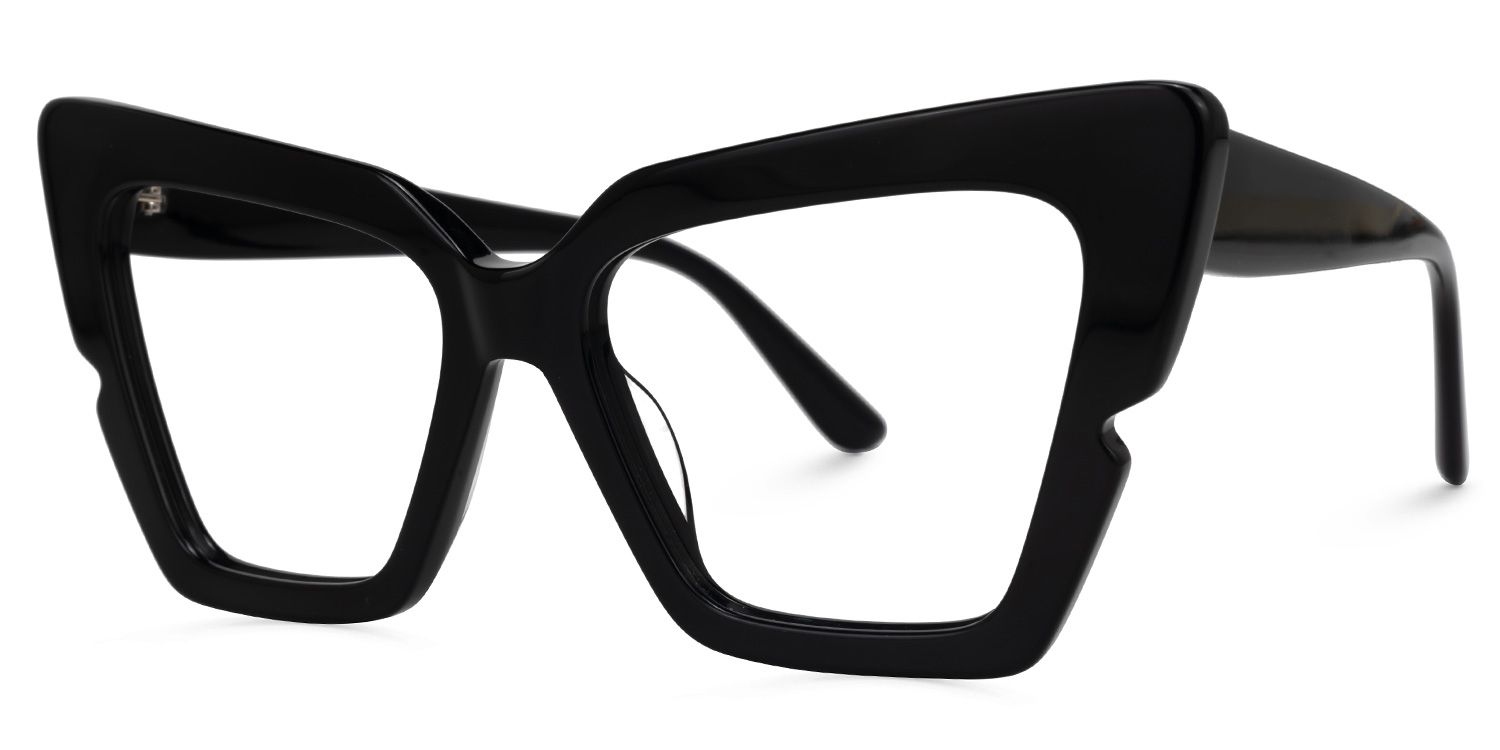 Fabiano - Cat Eye Black Eyeglasses | Vooglam Front View