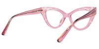 Ivey - Cat Eye Pink Eyeglasses | Vooglam Side View