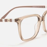 Terra - Square Champagne Eyeglasses | Vooglam Design Details