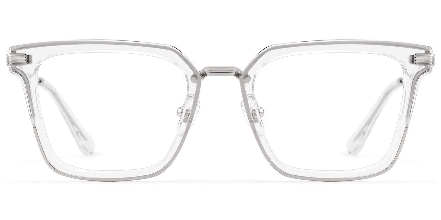 Frame Size of Kassel - Lightweight Clear Square Mixed Glasses | Vooglam