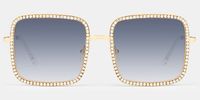 Kafele - Square Gold Sunglasses | Vooglam Angle View