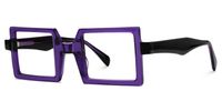 Fawzia - Rectangle Purple Eyeglasses | Vooglam Front View