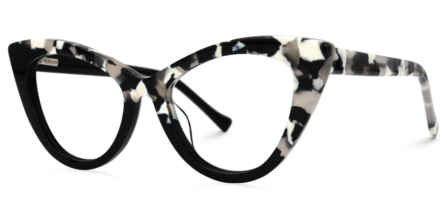 Antoinette - Distinctive Black & Tortoise Cat Eye | Vooglam Front View