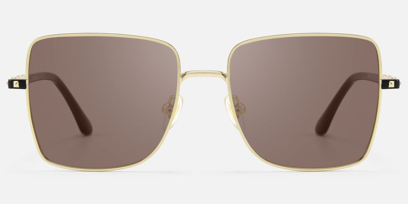 Devereux - Black & Gold Thin Rim Sunglasses | Vooglam