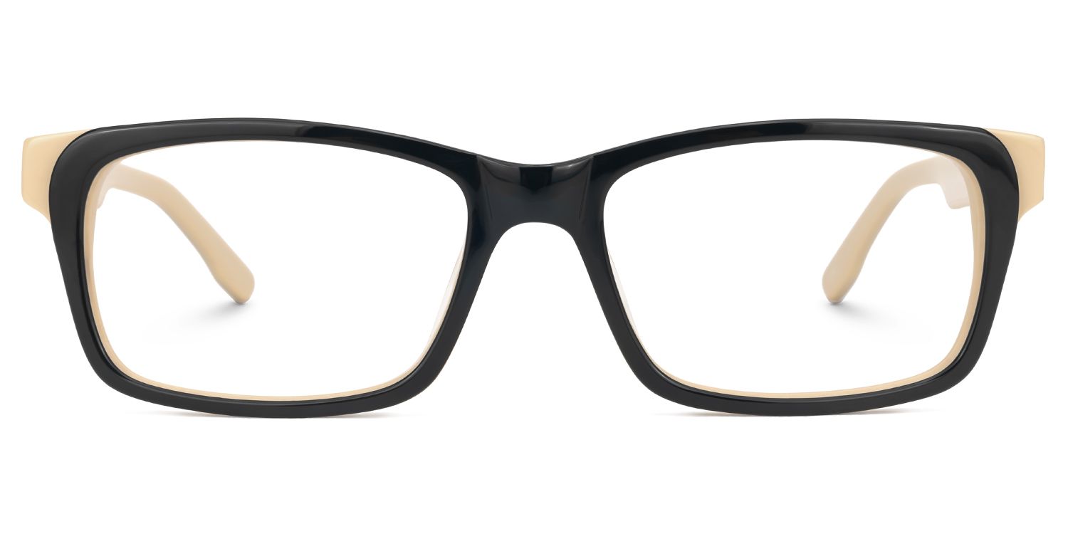 Eliava - Rectangle Black Eyeglasses | Vooglam Angle View