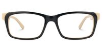 Eliava - Rectangle Black Eyeglasses | Vooglam Angle View