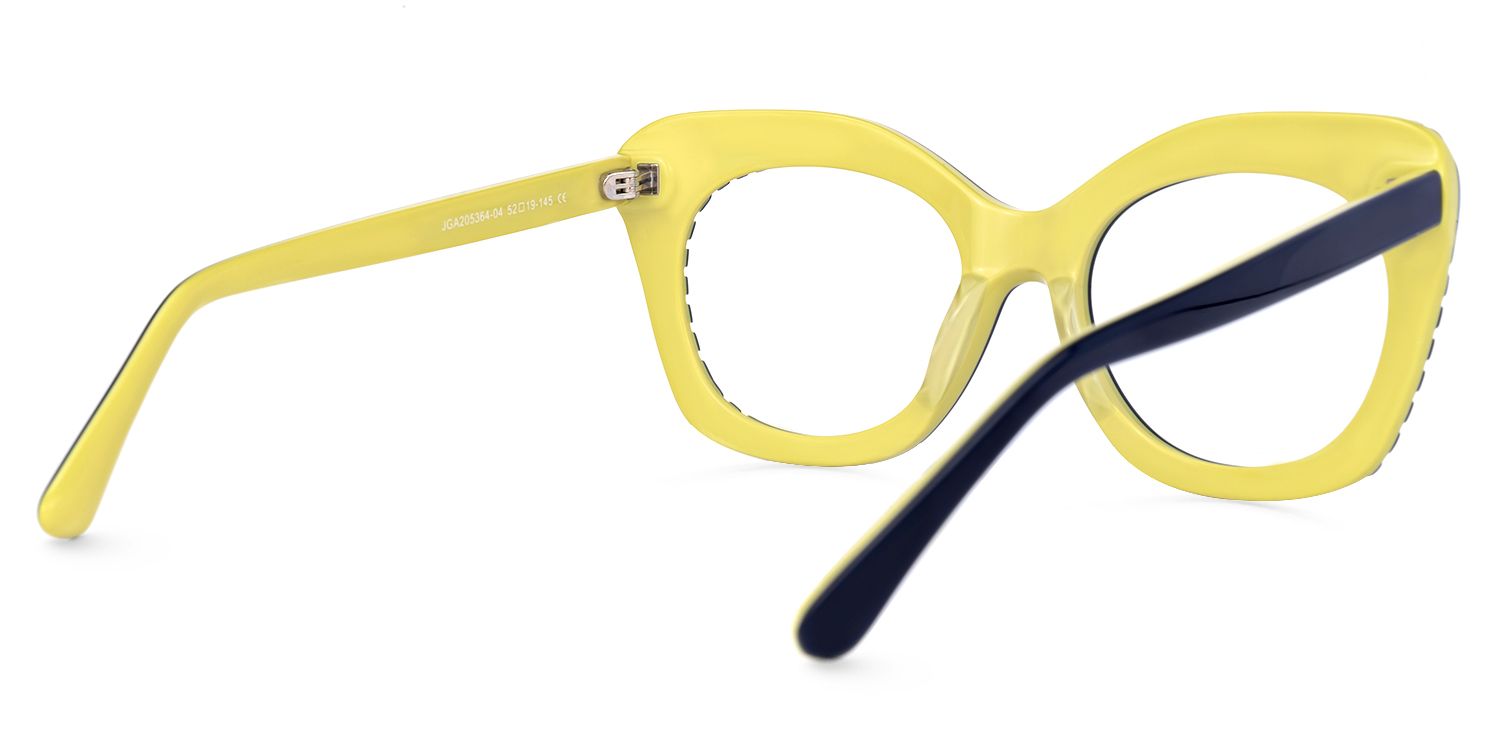 Inari - Cat Eye Blue/Yellow Eyeglasses | Vooglam Side View
