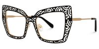 Darielle - Square Black Eyeglasses | Vooglam Front View