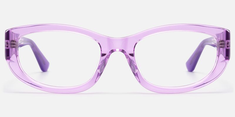 Bubble - Clear Lavender Oval Rectangle Glasses by Vooglam