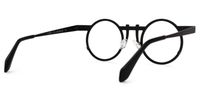 Adkins - Round Black Eyeglasses | Vooglam Side View