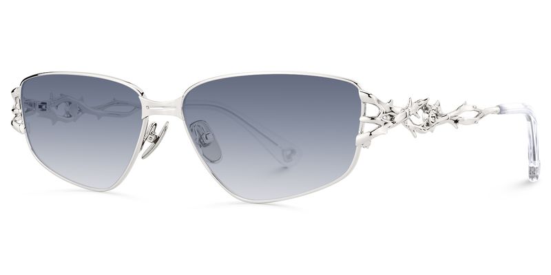 Spine - Geometric Silver Sunglasses