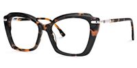 Elspeth - Cat Eye Tortoise Eyeglasses | Vooglam Front View