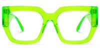 Nina - Square Green Eyeglasses | Vooglam Angle View