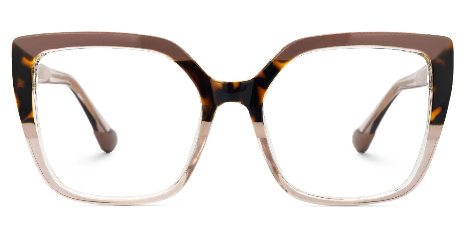 Faizan - Square Brown/Tortoise Eyeglasses | Vooglam Angle View