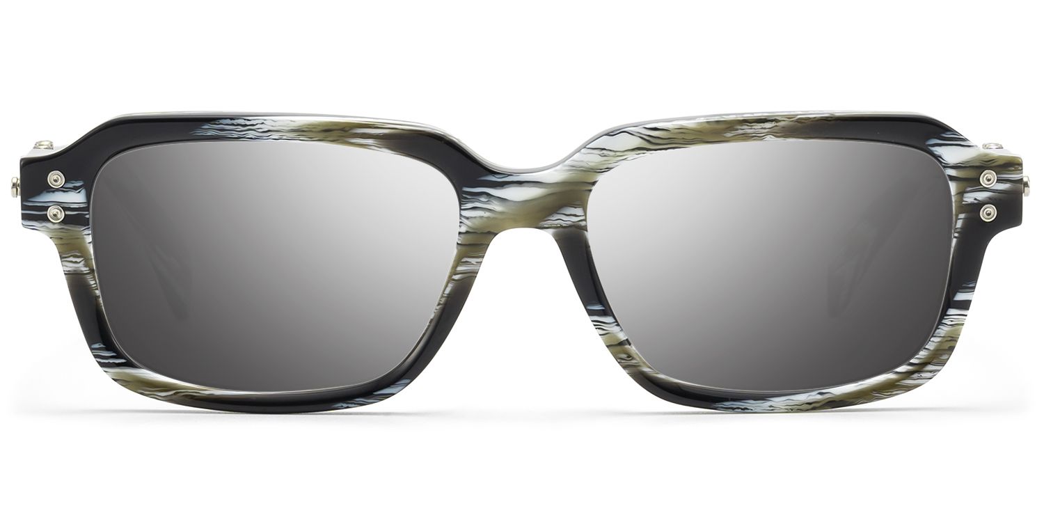 Frame Size of Anacortes - Silver Mirrored Horn Rim Guitar Shades | Vooglam