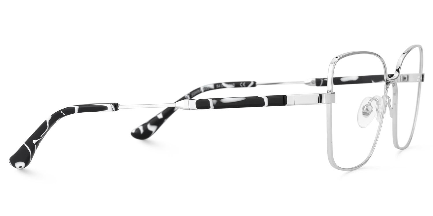 Briar - Square Silver Eyeglasses | Vooglam 4