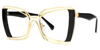Russell - Square Black Eyeglasses | Vooglam Front View