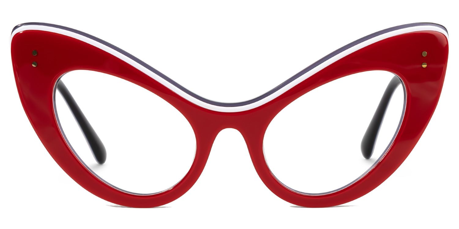 Danesha - Cat Eye Red Eyeglasses | Vooglam Angle View