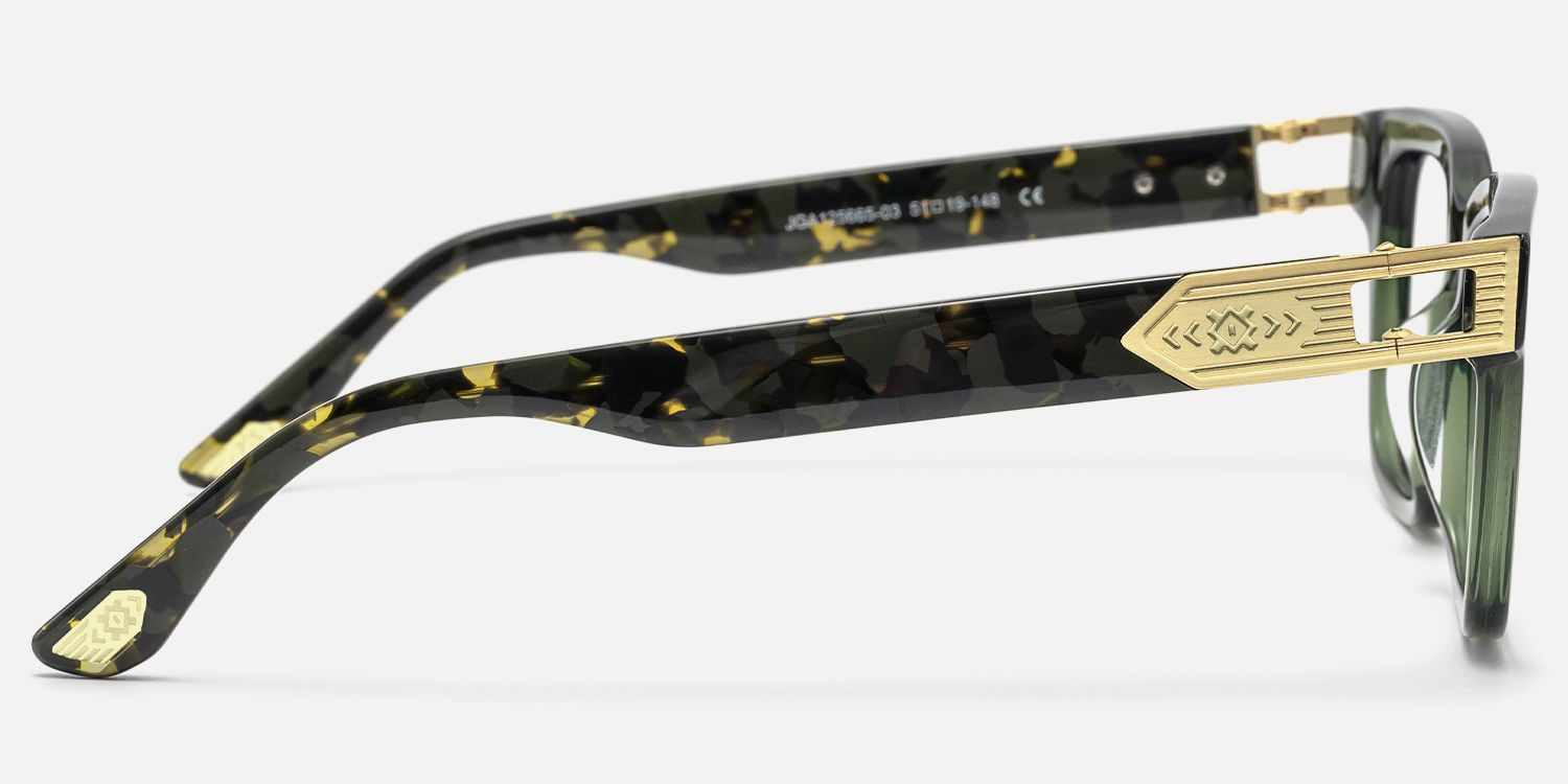 Legacy - Rectangle Green Eyeglasses | Vooglam Side View