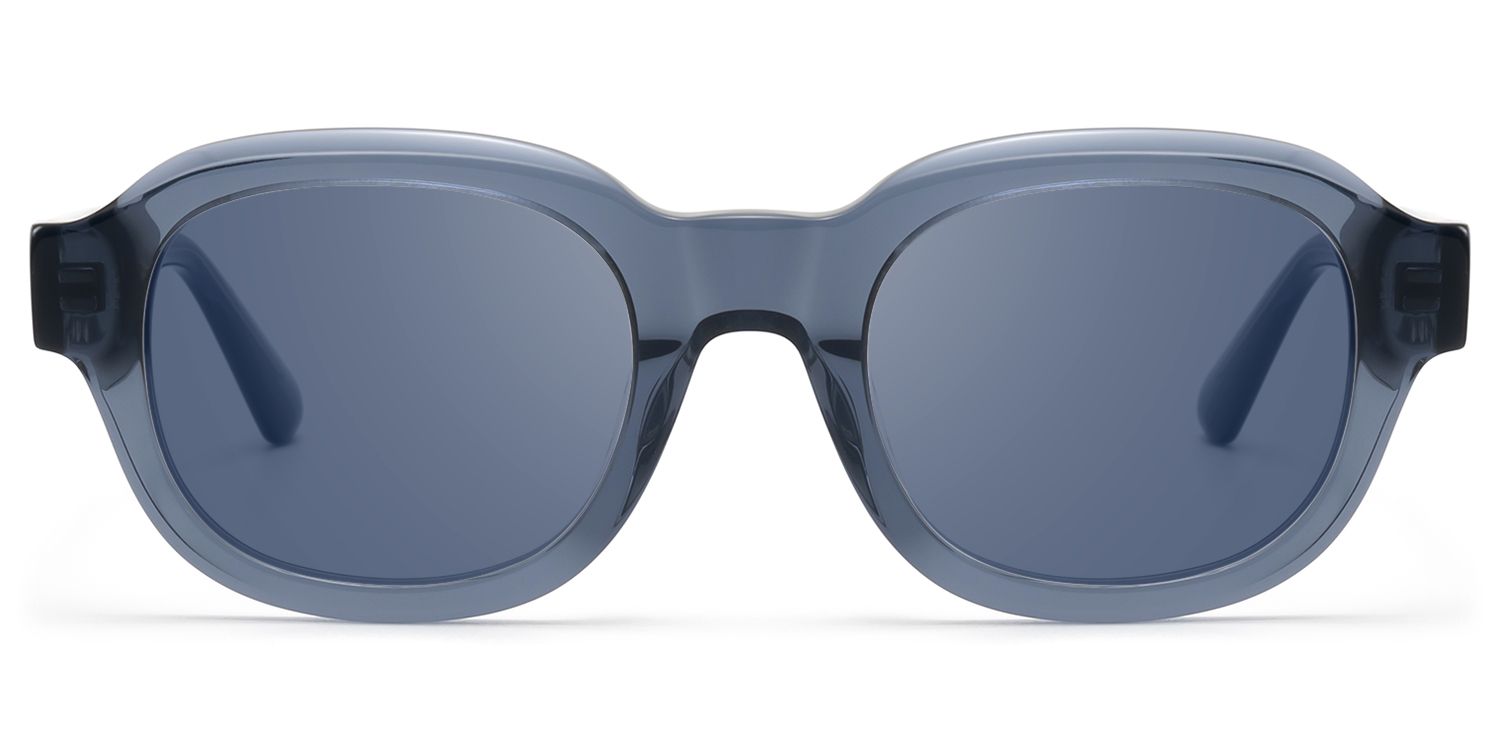 Frame Size of Eerie - Dark Blue Tinted Diamond Pattern Shades | Vooglam
