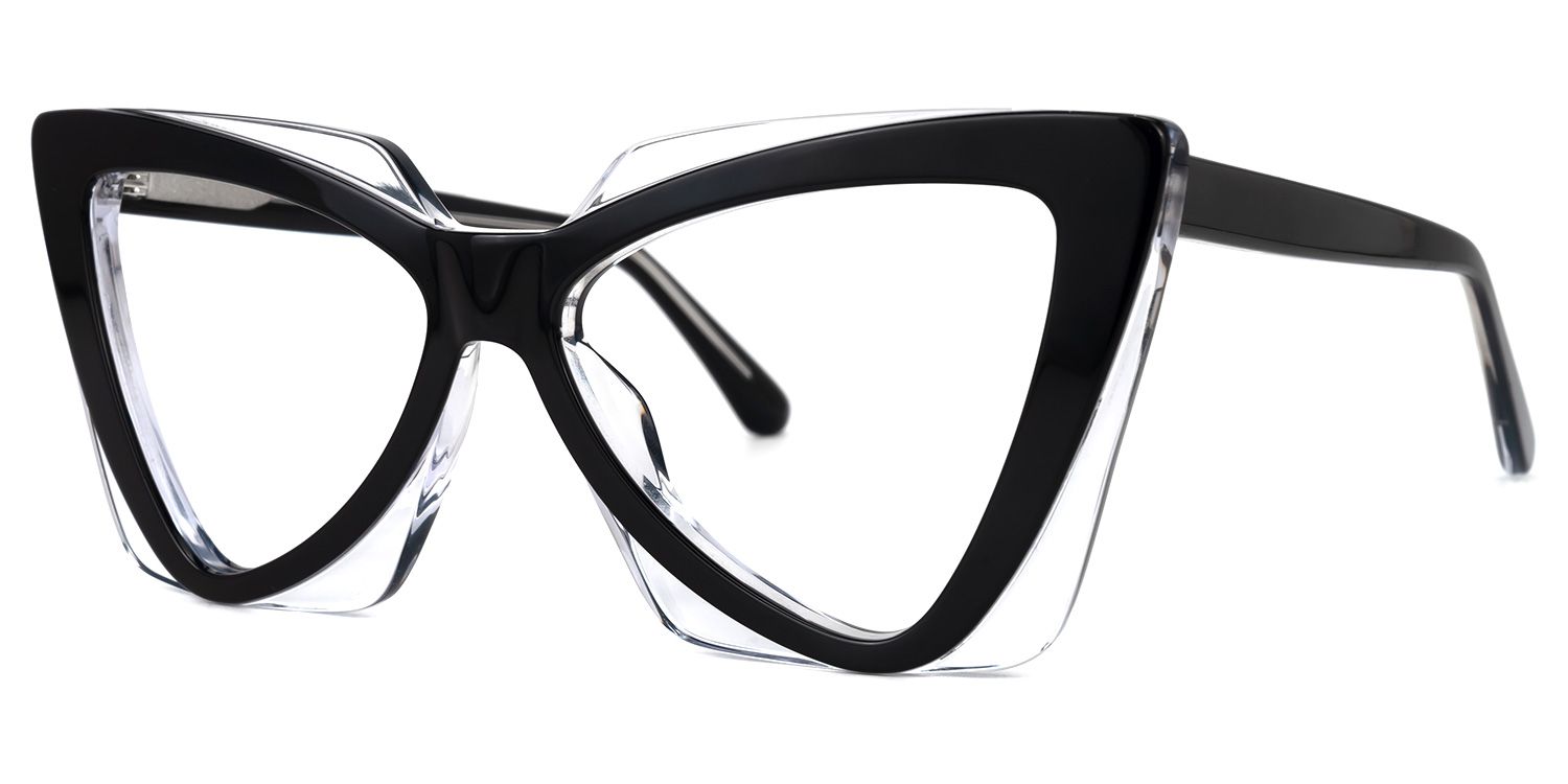 Deshawn - Cat Eye Black Eyeglasses | Vooglam Front View