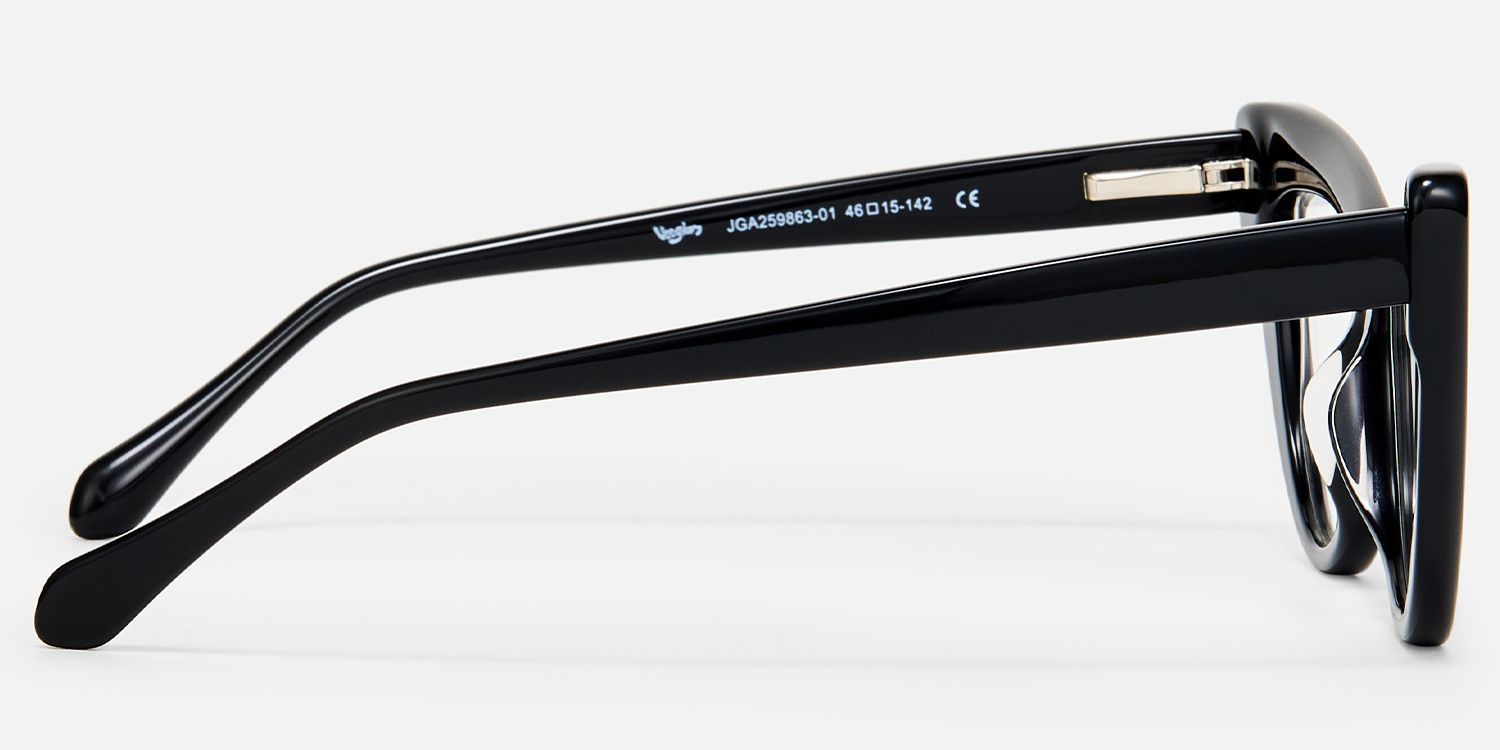 Abelina - Cat Eye Black Eyeglasses | Vooglam Side View