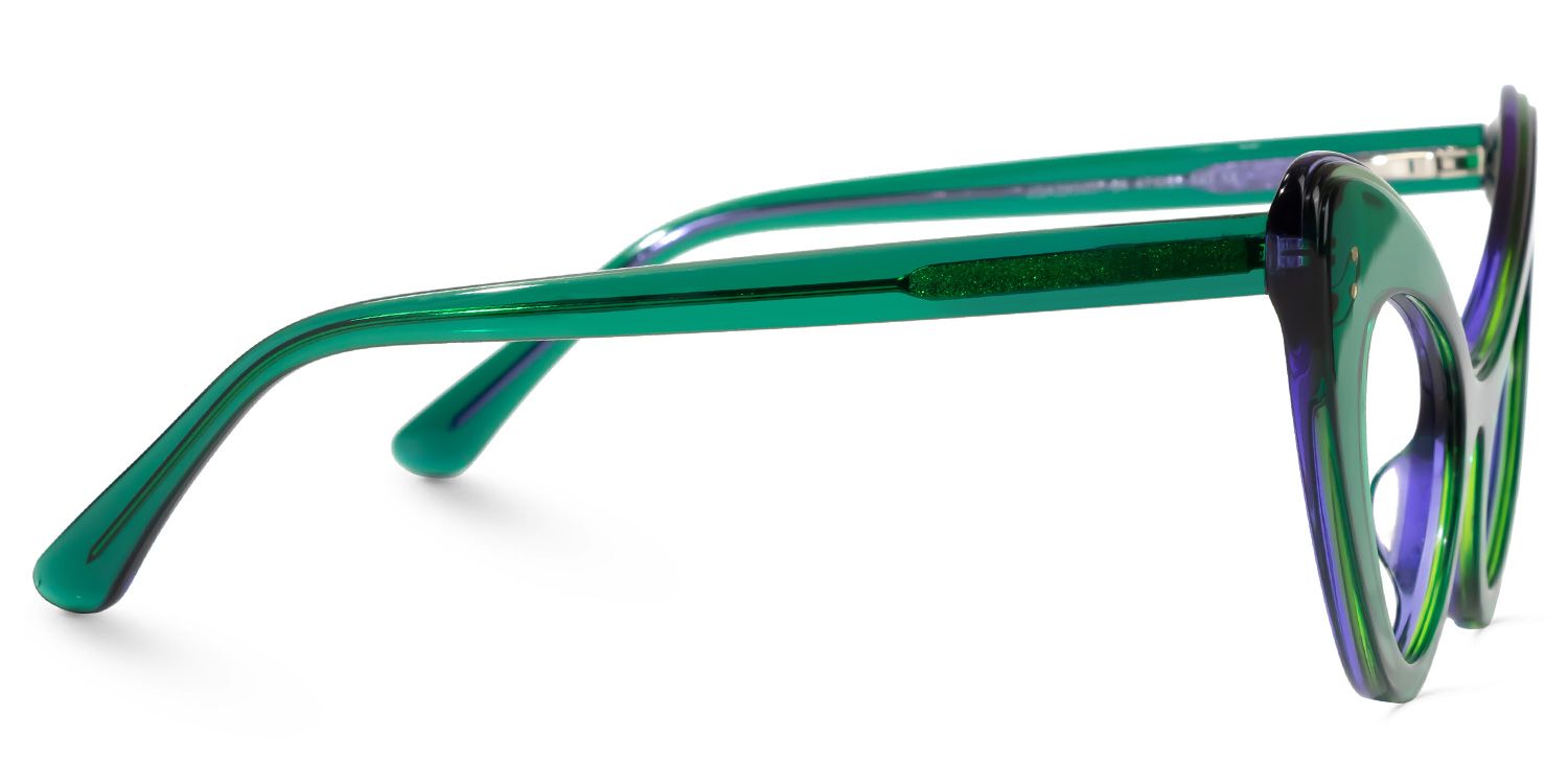 Danesha - Cat Eye Green Eyeglasses | Vooglam 4