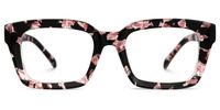 Issay - Rectangle Pink/Floral Eyeglasses | Vooglam Angle View