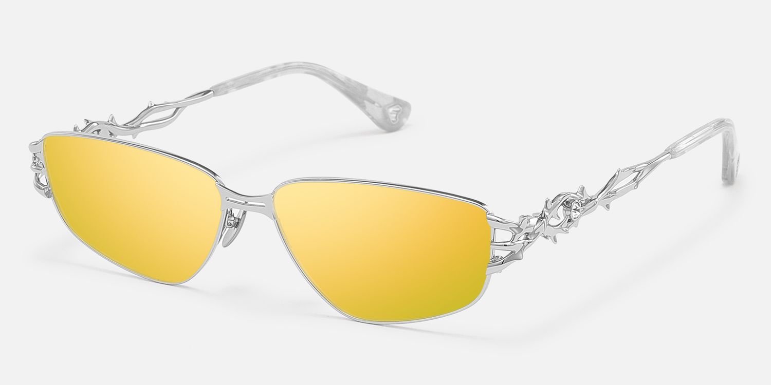 Spine - Silver Light Blue Tint Sunglasses | Vooglam Front View