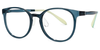 Theodore - Round Blue Kids Eyeglasses | Vooglam Front View