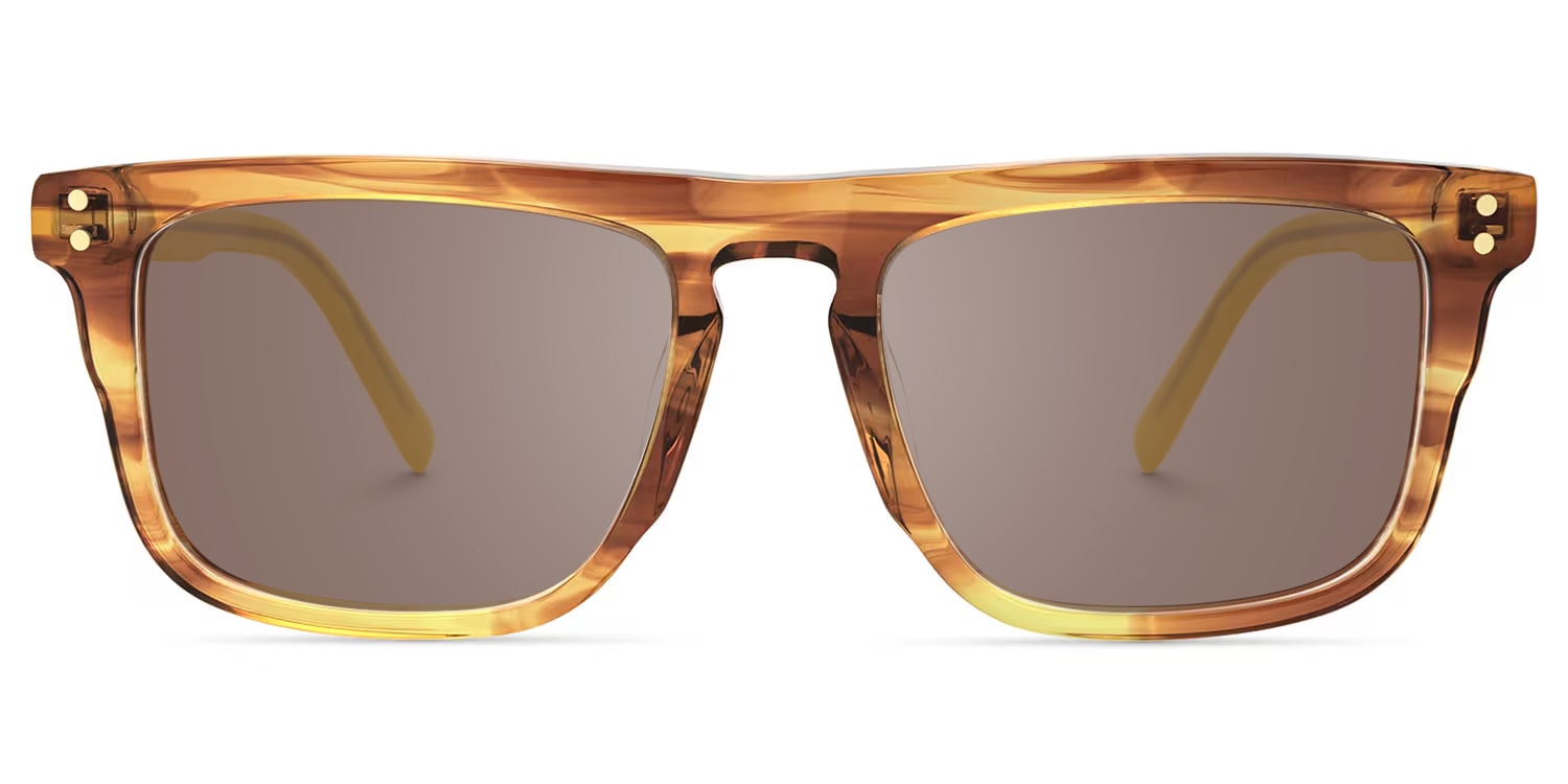 Charlotte - Rectangle Brown Sunglasses - 1