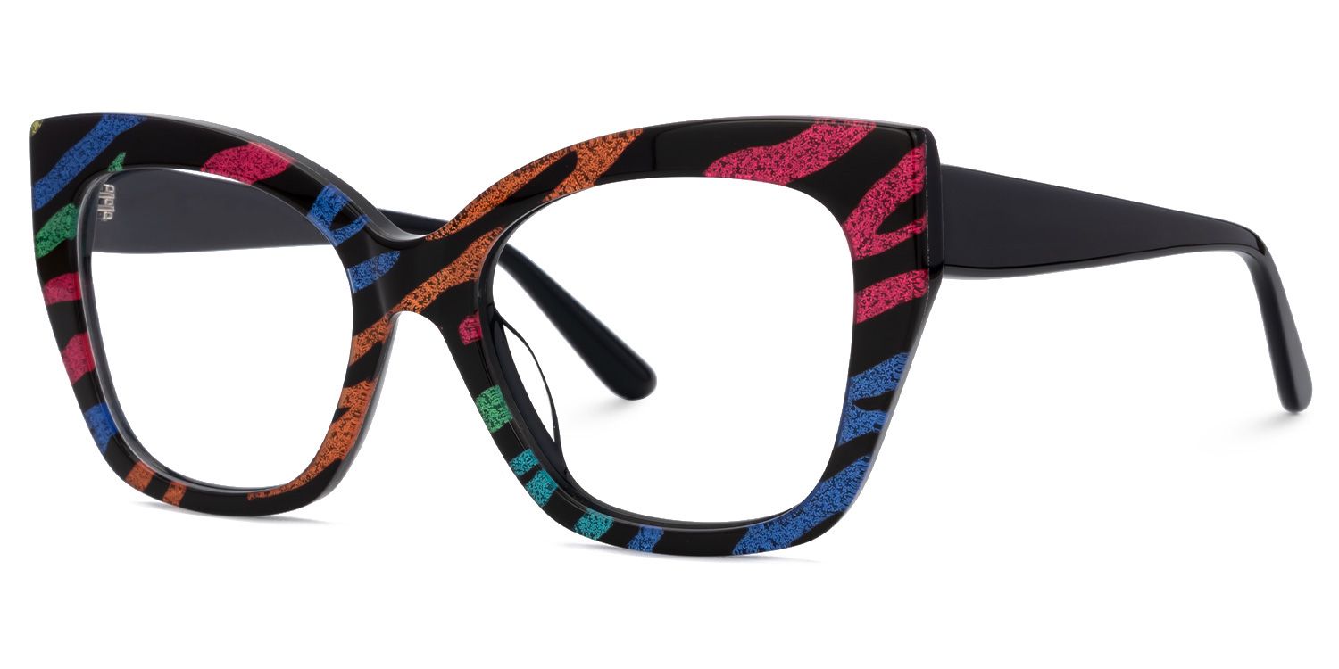 Haidera - Cat Eye Multicolor Eyeglasses | Vooglam Front View