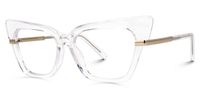 Mariana - Cat Eye Crystal Eyeglasses | Vooglam Front View