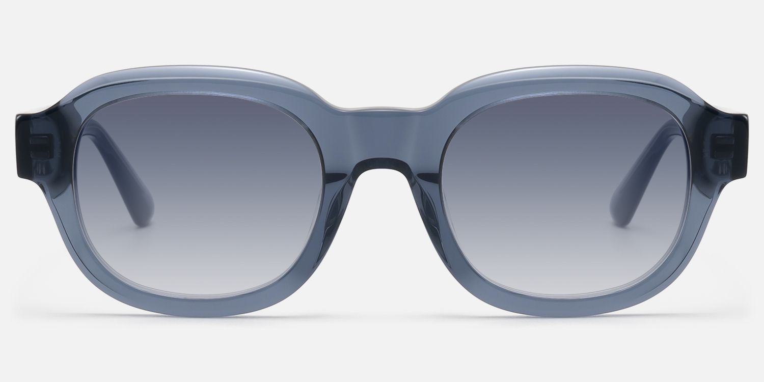 Eerie - Clear Blue Gray Tinted Oversized Shades | Vooglam Angle View