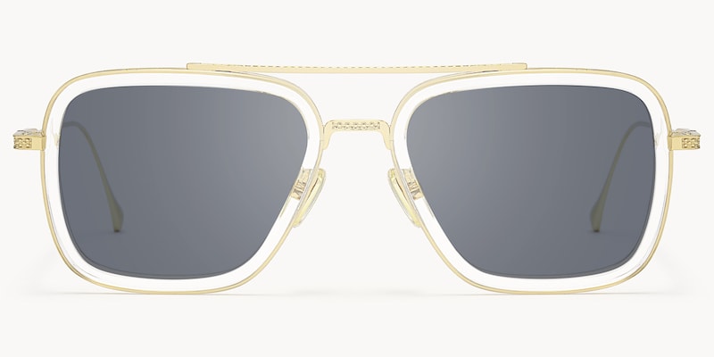 Alvira - Clear Aviator Sunglasses Gold Frame