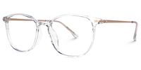 Ebony - Round Crystal Eyeglasses | Vooglam Front View
