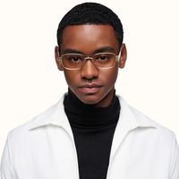 Nyame - Rectangle Black Eyeglasses | Vooglam On Model 2