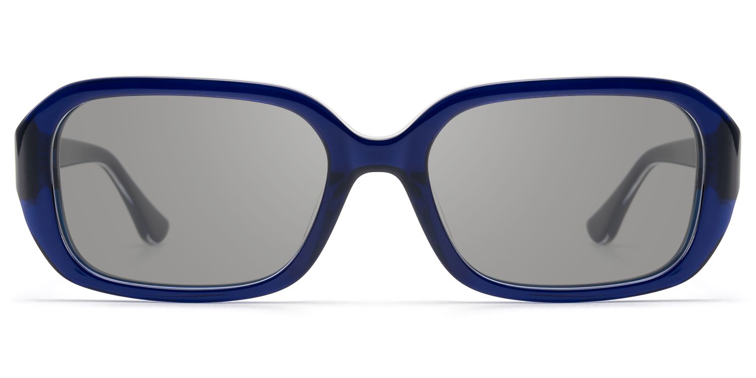 Frame Size of Mies - Blue Acetate Sunglasses with Metal Pins | Vooglam